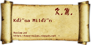 Kása Milán névjegykártya