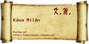 Kása Milán névjegykártya