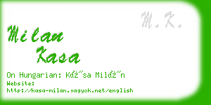 milan kasa business card
